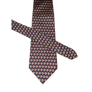Bullock & Jones Geometic 100% Silk Handmade in England Neck Tie
